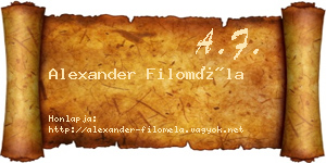 Alexander Filoméla névjegykártya